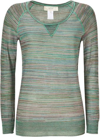 Vanessa Bruno Athé Tonal Green Variegated Cotton Pullover - Lyst