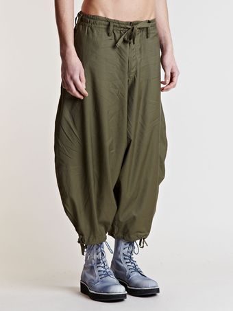 Yohji Yamamoto Round Side Twill Pants - Lyst