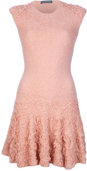 Alexander McQueen Engineered Knit Jacquard Dress - Lyst