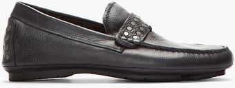 John Varvatos Black Studded Leather Dean Driver Shoes - Lyst