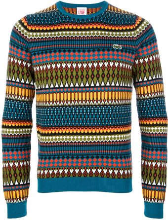 Lacoste L!ive Patterned Sweater - Lyst