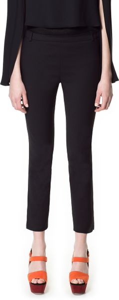 zara split front trousers