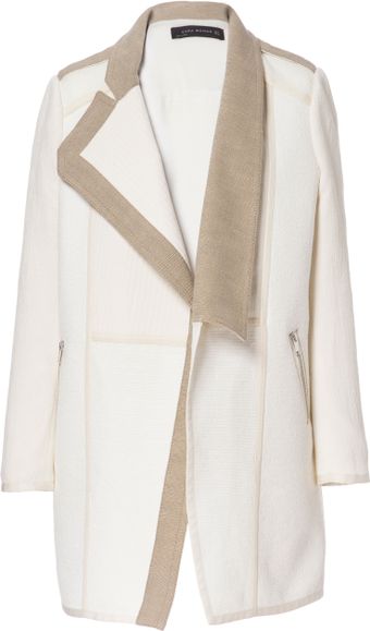 Zara Combination Fabric Coat - Lyst