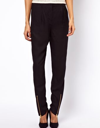 ASOS Collection Asos Peg Pants with Zip Front Detail - Lyst
