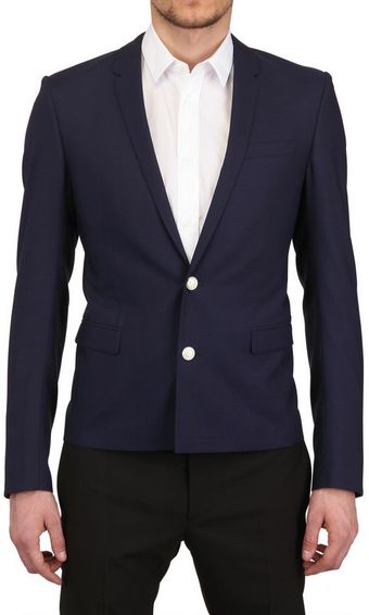Dior Homme Two Silver Buttons Wool Toile Jacket - Lyst