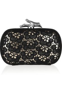 Diane Von Furstenberg Small Lytton Lace Leather Clutch - Lyst