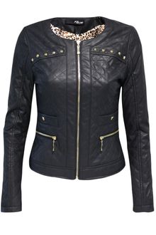 Jane Norman Quilted Stud Biker Jacket - Lyst