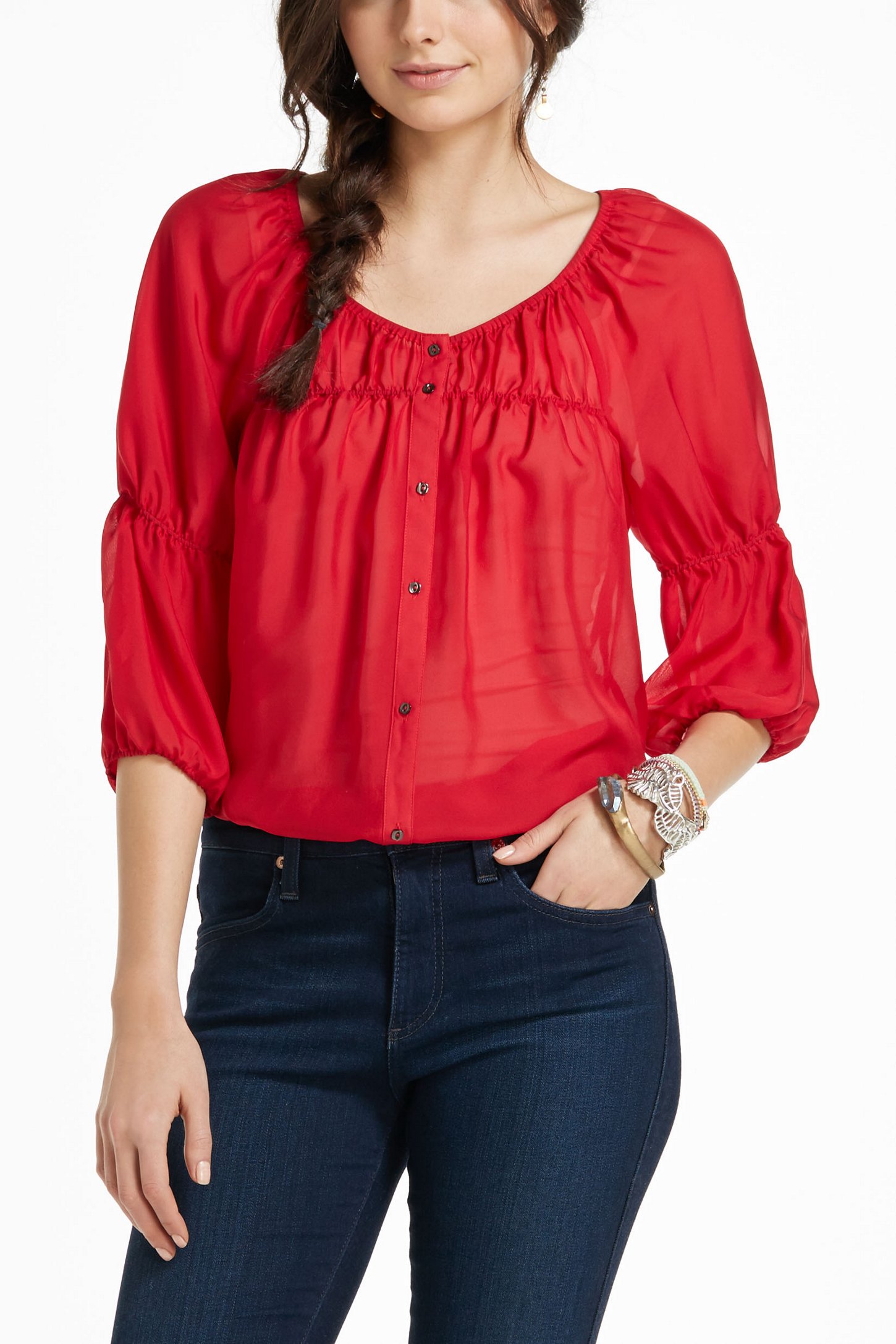 Vanessa Virginia Silvi Peasant Blouse in Red (crimson) Lyst