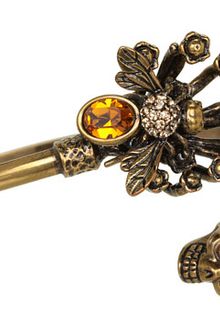 Alexander McQueen Twin Skull and Bee Bracelet - Lyst