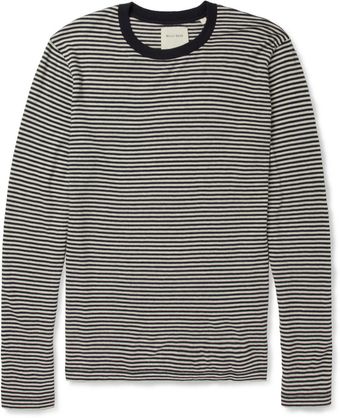 Billy Reid Striped Cotton and Cashmereblend Longsleeved Tshirt - Lyst