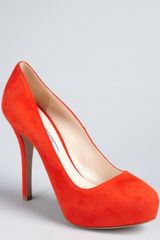 Prada Currant Suede Hidden Platform Pumps