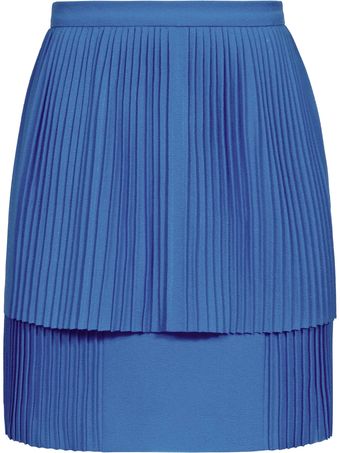 Reiss Kashma Pleated Double Layer Skirt Cobalt - Lyst