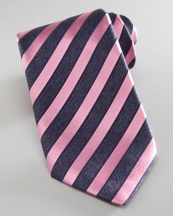 Stefano Ricci Widestripe Silk Tie Navypink - Lyst