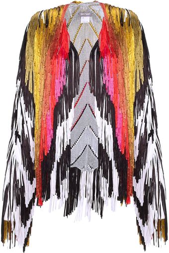 Tim Ryan Multi Pink Fringed Chevron Jacket - Lyst