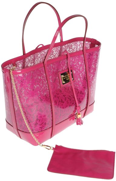 fuchsia leather handbag