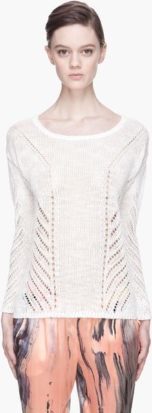 Elizabeth And James  Pointelle Knit Downtown Pullover - Lyst
