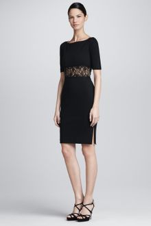 Emilio Pucci Half-Sleeve Lace Inset Dress - Lyst