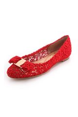 Ferragamo Bombay Lace Ballet Flats