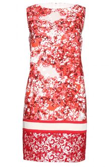 Giambattista Valli Print Shift Dress with Lace Appliqué - Lyst