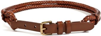 Ralph Lauren Tan Leather Tubular Braid Belt - Lyst