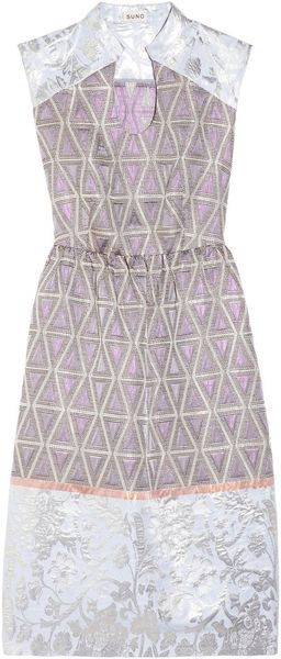 Suno Jacquard and Metallic Brocade Dress - Lyst