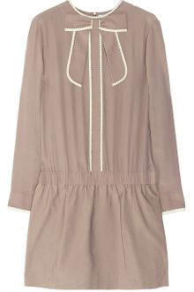 Victoria, Victoria Beckham Studded Crepe and Twill Dress - Lyst