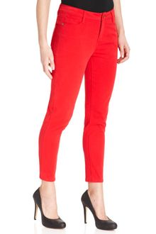 Anne Klein Jeans Skinnyleg Cropped Red Wash - Lyst