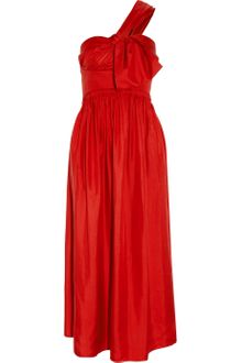 Chloé Asymmetric Silktwill Midi Dress - Lyst