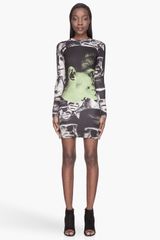 Christopher Kane Green and Black Frankenstein Profile Dress