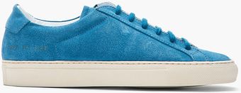 Common Projects Blue Suede Achilles Sneakers - Lyst