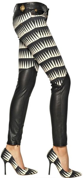 Fausto Puglisi Nappa Plonge and Cotton Denim Jeans - Lyst