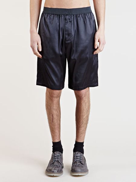 Lanvin Mens Silk Shorts in Blue for Men | Lyst