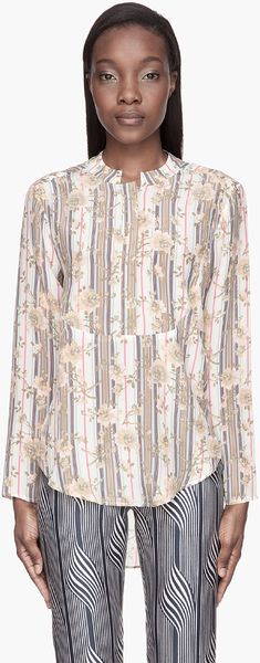 Suno Floral Striped Tunic Blouse - Lyst