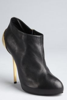 Giuseppe Zanotti Black Leather Goldtone Mirrored Platform Ankle Boots - Lyst