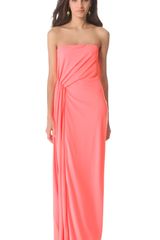 Halston Heritage Strapless Ruched Waist Gown