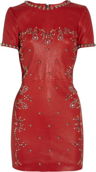 Isabel Marant Dreamy Studded Stretch-Leather Mini Dress - Lyst