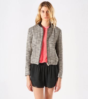 Maje Azurate Tweed Bomber Jacket - Lyst