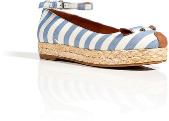 Marc By Marc Jacobs Bluewhite Striped Canvas Studded Mouse Espadrille Flats - Lyst