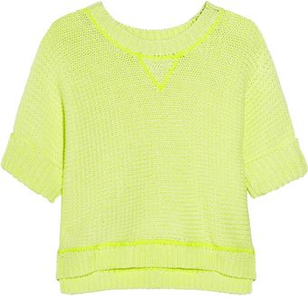 Milly Evey Neon Chunky Knit Cotton Bend Sweater - Lyst