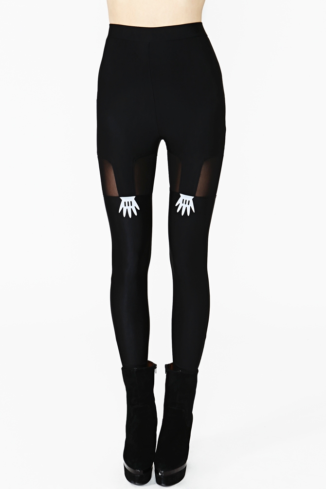 Nasty Gal Handy Suspender Leggings in Black | Lyst