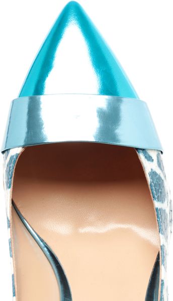 Nicholas Kirkwood Python and Patent Leather Pumps in Blue - Lyst