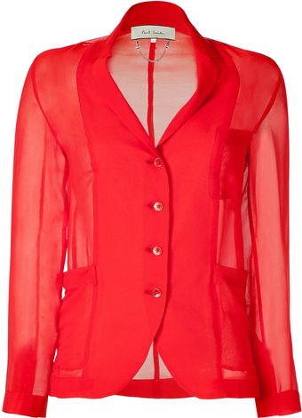 Paul Smith Red Sheer Blazerblouse - Lyst