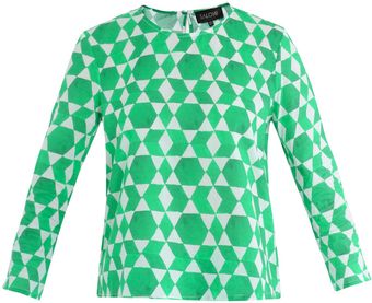 Saloni Marie Emerald-Print Top - Lyst