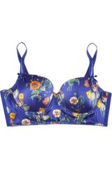 Stella McCartney Laura Pottering Printed Stretch Silk Bustier Bra