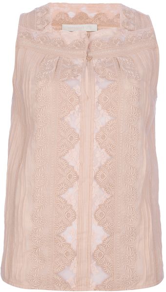 Vanessa Bruno Sleeveless Lace Blouse - Lyst