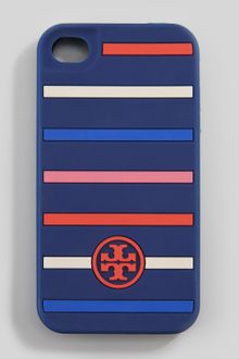 Tory Burch Classic Stripe Silicone Iphone 44s Case - Lyst