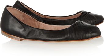 Bloch Simone Pleated Leather Ballet Flats - Lyst