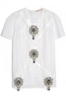 Christopher Kane Crystal Lace Short Sleeve Top - Lyst