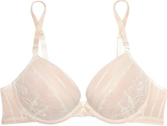 Elle Macpherson Coral Landscape Stretchmesh and Lace Plunge Bra - Lyst