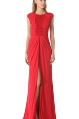 Giambattista Valli Draped Gown with Embroidered Bib
